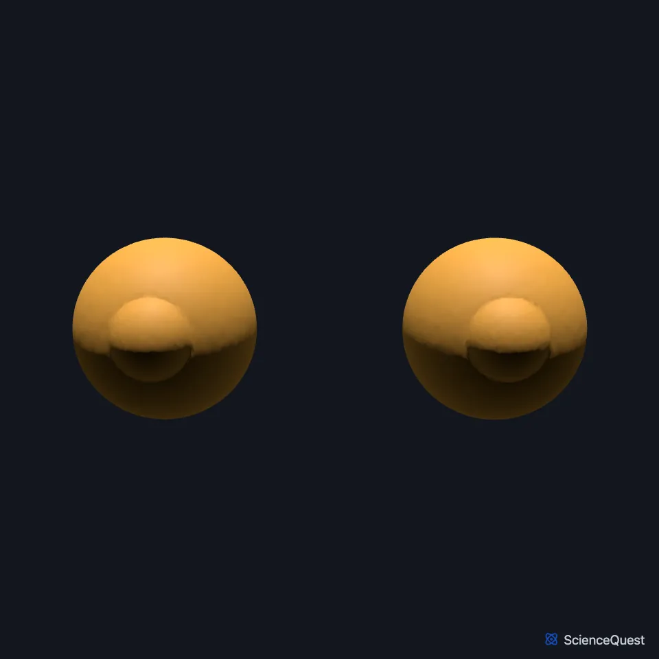 The two eyeballs on their own, seen from the front.
